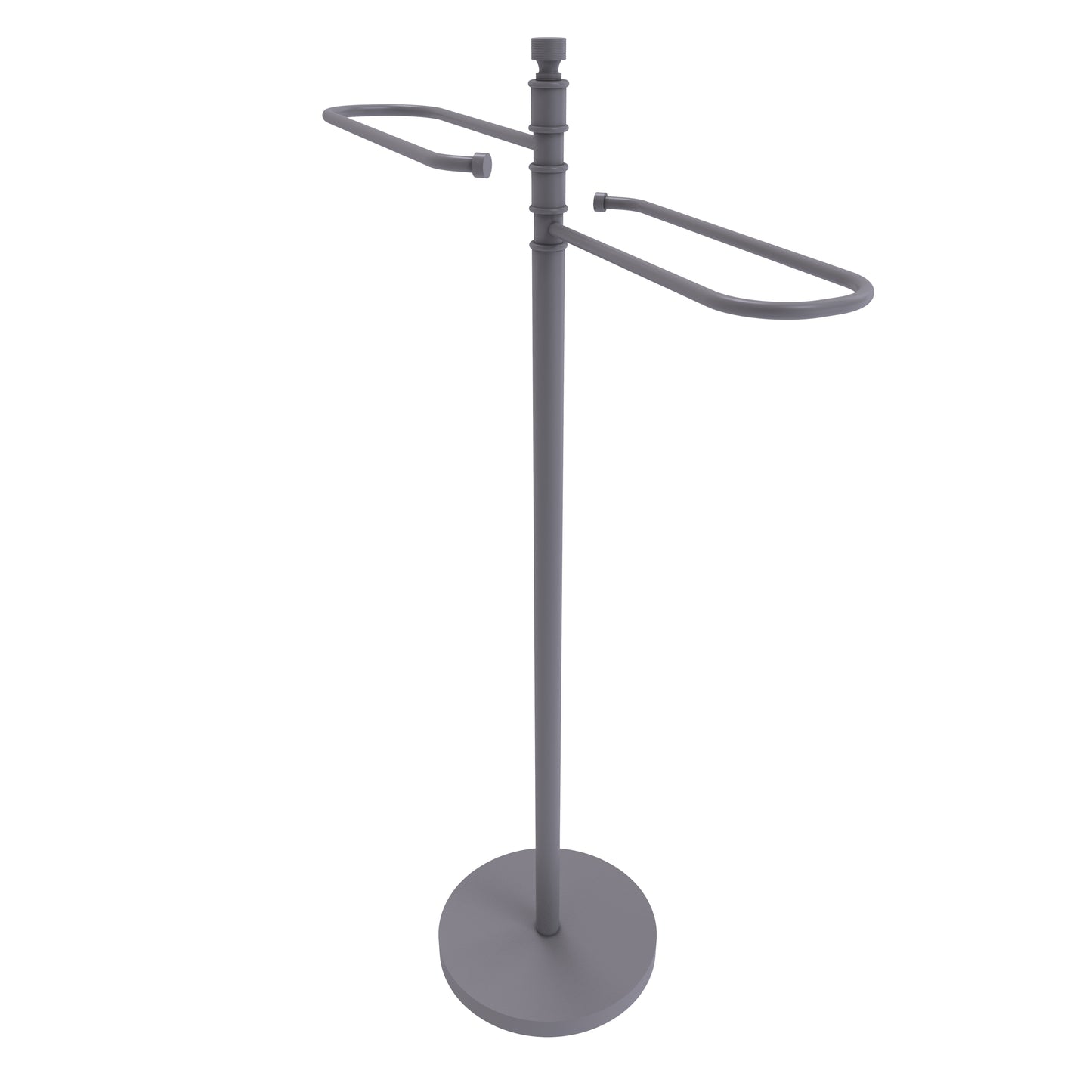 Allied Brass TS-8-GYM Matte Gray Contemporary Free Standing Floor Bath Towel Holder Stand