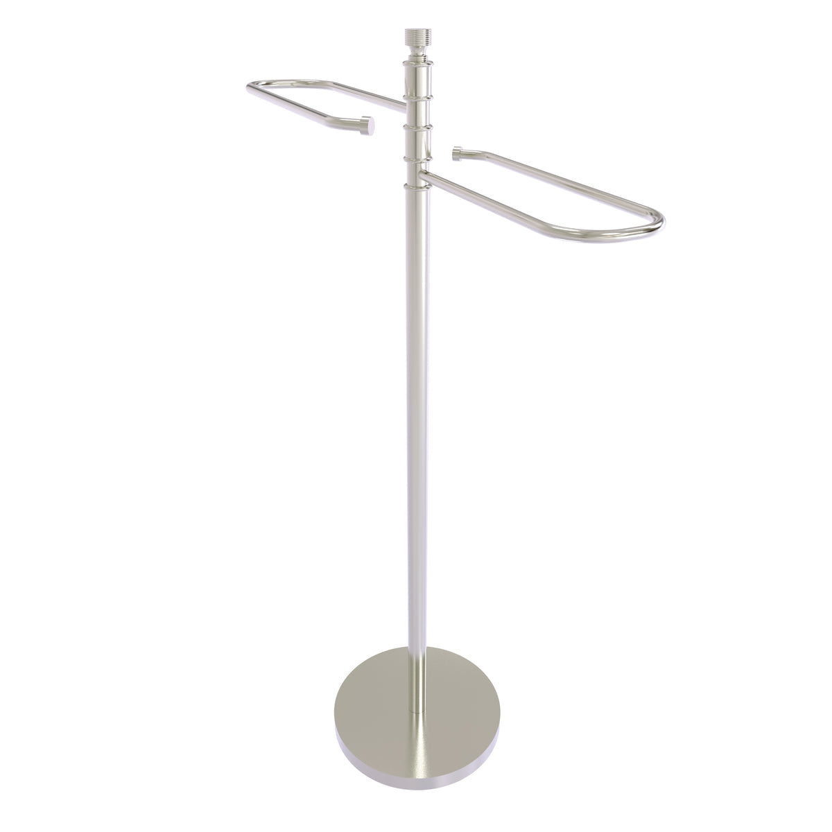 Allied Brass TS-8-SN Satin Nickel Contemporary Free Standing Floor Bath Towel Holder Stand
