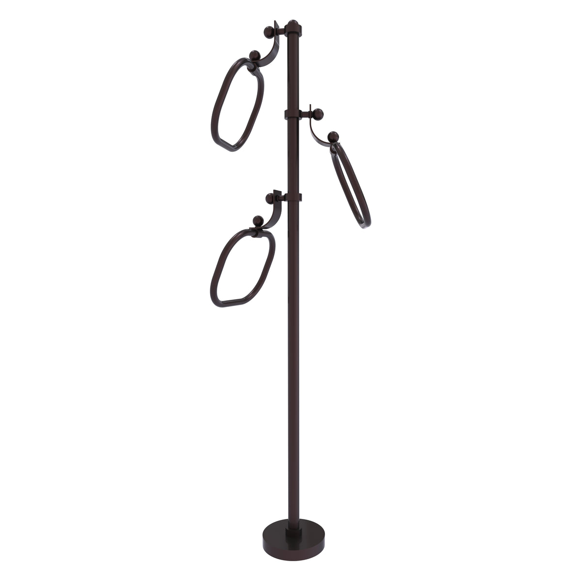 Allied Brass TS-83-ABZ 49" Antique Bronze Smooth Free Standing Floor Bath Towel Holder Stand