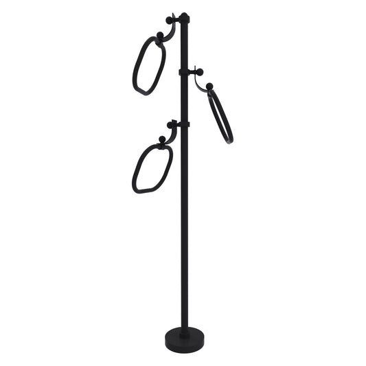 Allied Brass TS-83-BKM 49" Matte Black Smooth Free Standing Floor Bath Towel Holder Stand