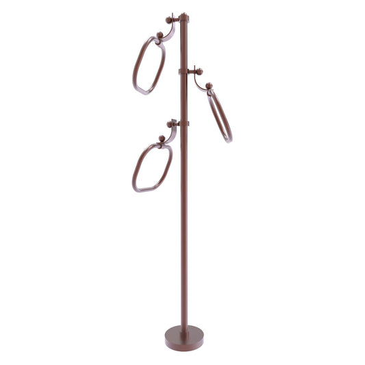 Allied Brass TS-83-CA 49" Antique Copper Smooth Free Standing Floor Bath Towel Holder Stand