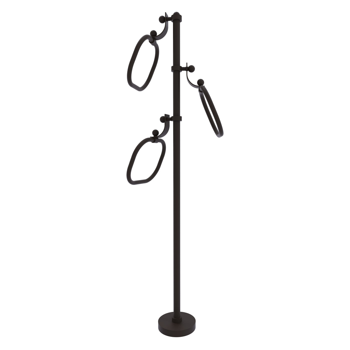 Allied Brass TS-83-ORB 49" Oil Rubbed Bronze Smooth Free Standing Floor Bath Towel Holder Stand