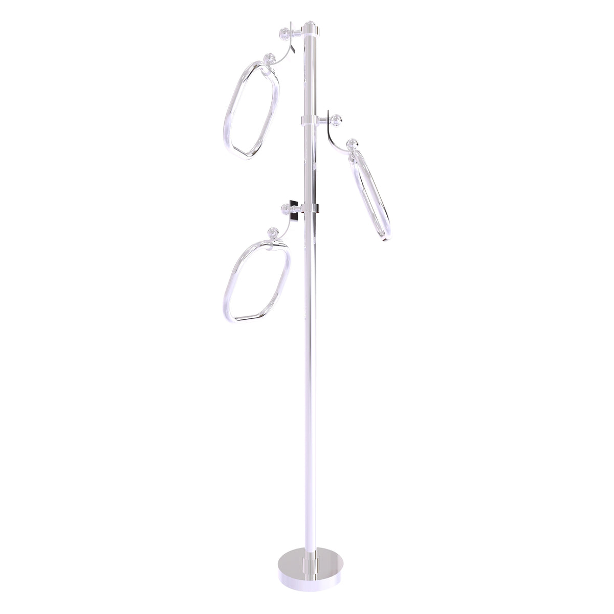 Allied Brass TS-83-PC 49" Polished Chrome Smooth Free Standing Floor Bath Towel Holder Stand