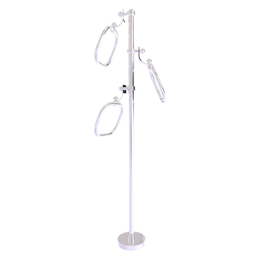 Allied Brass TS-83-PC 49" Polished Chrome Smooth Free Standing Floor Bath Towel Holder Stand