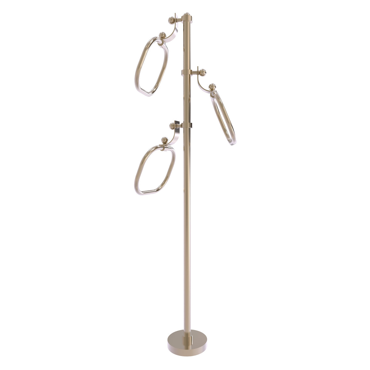 Allied Brass TS-83-PEW 49" Antique Pewter Smooth Free Standing Floor Bath Towel Holder Stand