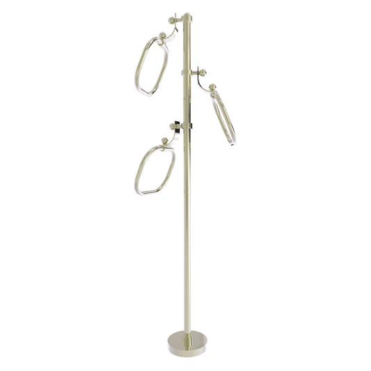 Allied Brass TS-83-PNI 49" Polished Nickel Smooth Free Standing Floor Bath Towel Holder Stand