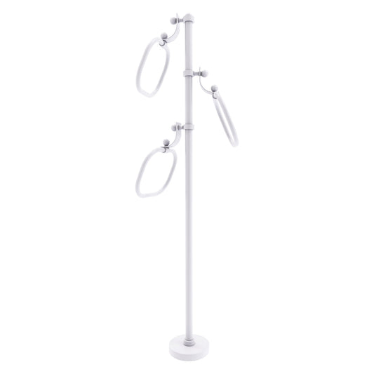 Allied Brass TS-83-WHM 49" Matte White Smooth Free Standing Floor Bath Towel Holder Stand