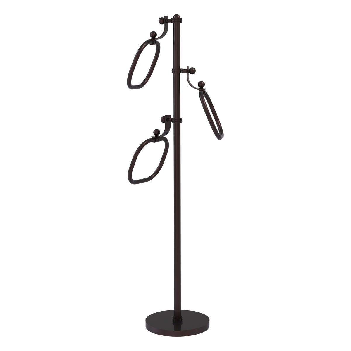 Allied Brass TS-83D-ABZ 49" Antique Bronze Dotted Free Standing Floor Bath Towel Holder Stand