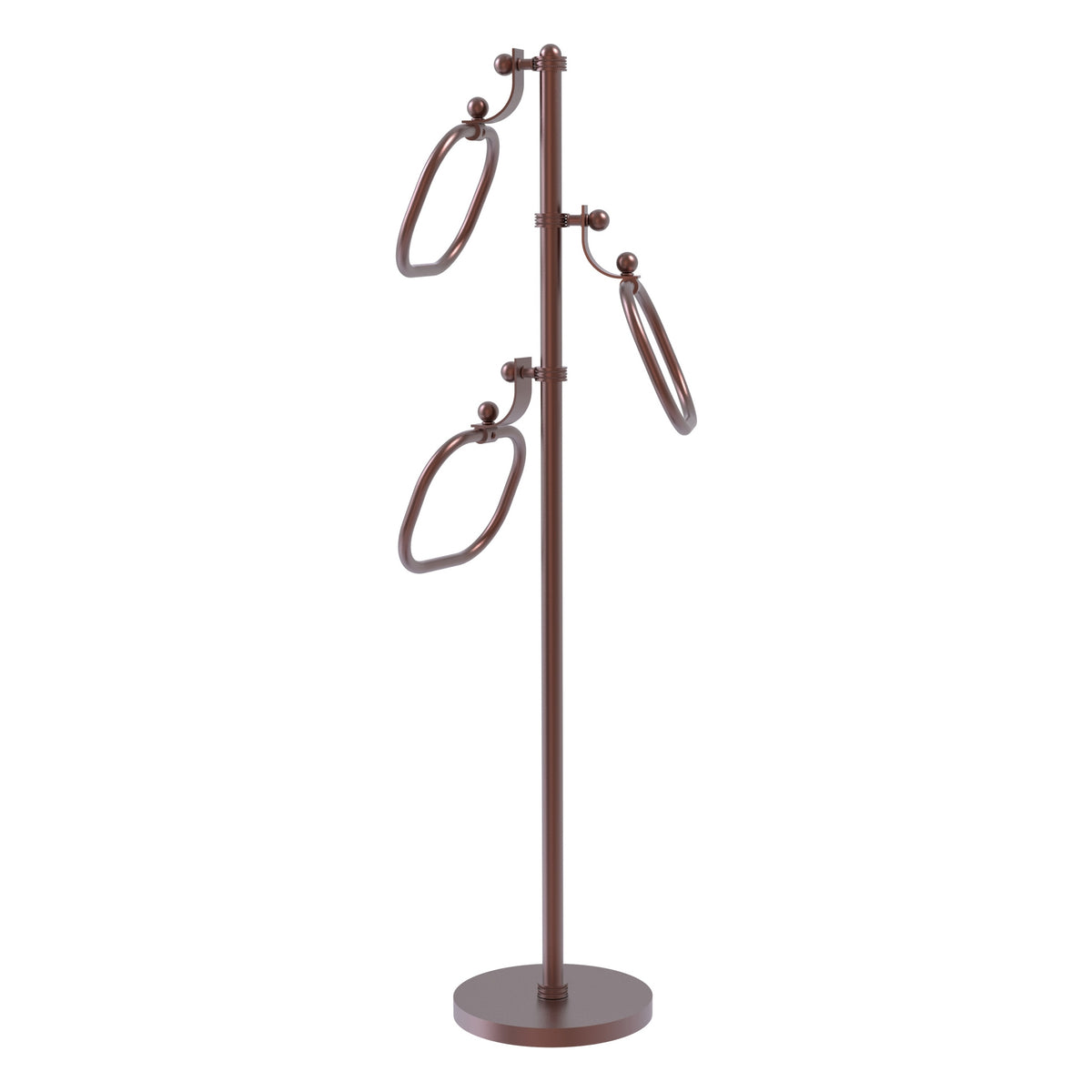 Allied Brass TS-83D-CA 49" Antique Copper Dotted Free Standing Floor Bath Towel Holder Stand