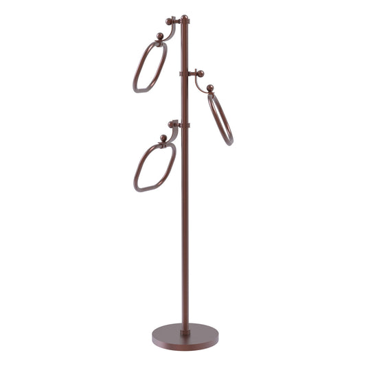 Allied Brass TS-83D-CA 49" Antique Copper Dotted Free Standing Floor Bath Towel Holder Stand