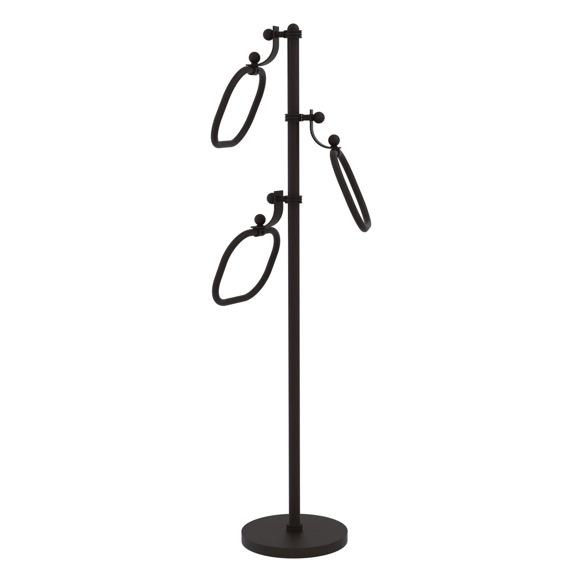 Allied Brass TS-83D-ORB 49" Oil Rubbed Bronze Dotted Free Standing Floor Bath Towel Holder Stand