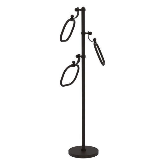 Allied Brass TS-83D-ORB 49" Oil Rubbed Bronze Dotted Free Standing Floor Bath Towel Holder Stand