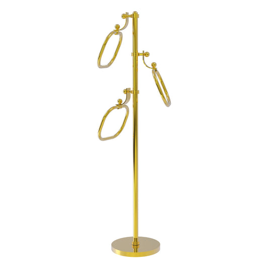 Allied Brass TS-83D-PB 49" Polished Brass Dotted Free Standing Floor Bath Towel Holder Stand