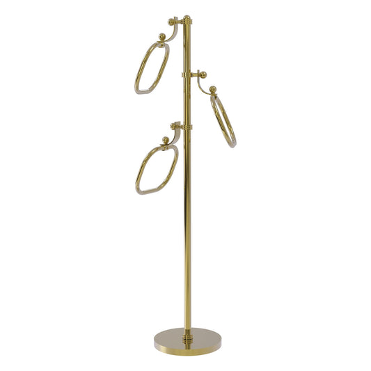 Allied Brass TS-83D-UNL 49" Unlacquered Brass Dotted Free Standing Floor Bath Towel Holder Stand