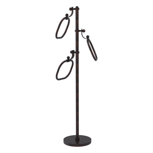 Allied Brass TS-83D-VB 49" Venetian Bronze Dotted Free Standing Floor Bath Towel Holder Stand