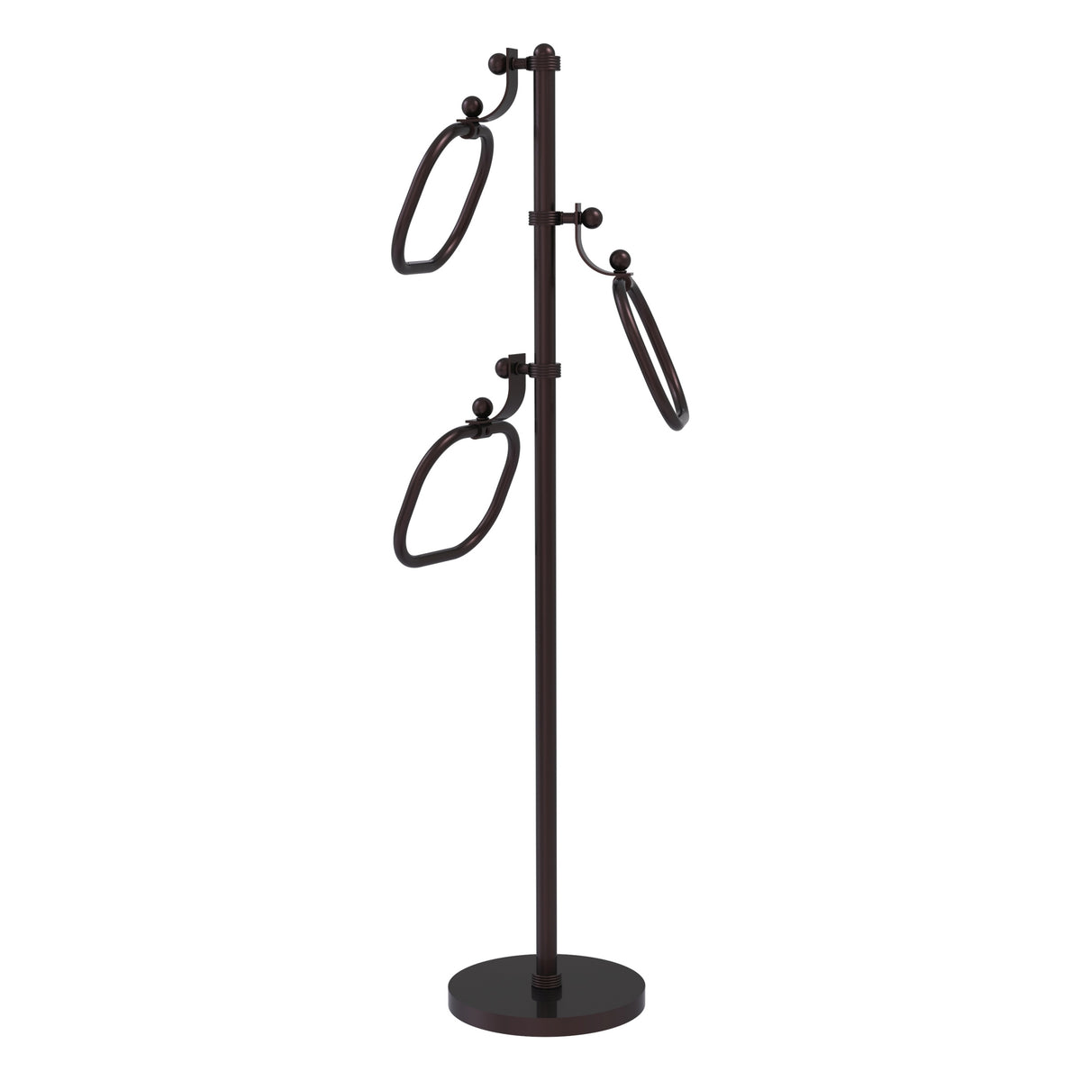 Allied Brass TS-83G-ABZ 49" Antique Bronze Grooved Free Standing Floor Bath Towel Holder Stand