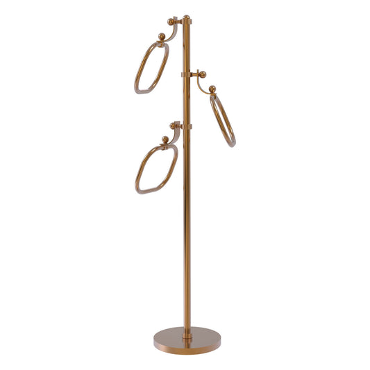 Allied Brass TS-83G-BBR 49" Brushed Bronze Grooved Free Standing Floor Bath Towel Holder Stand