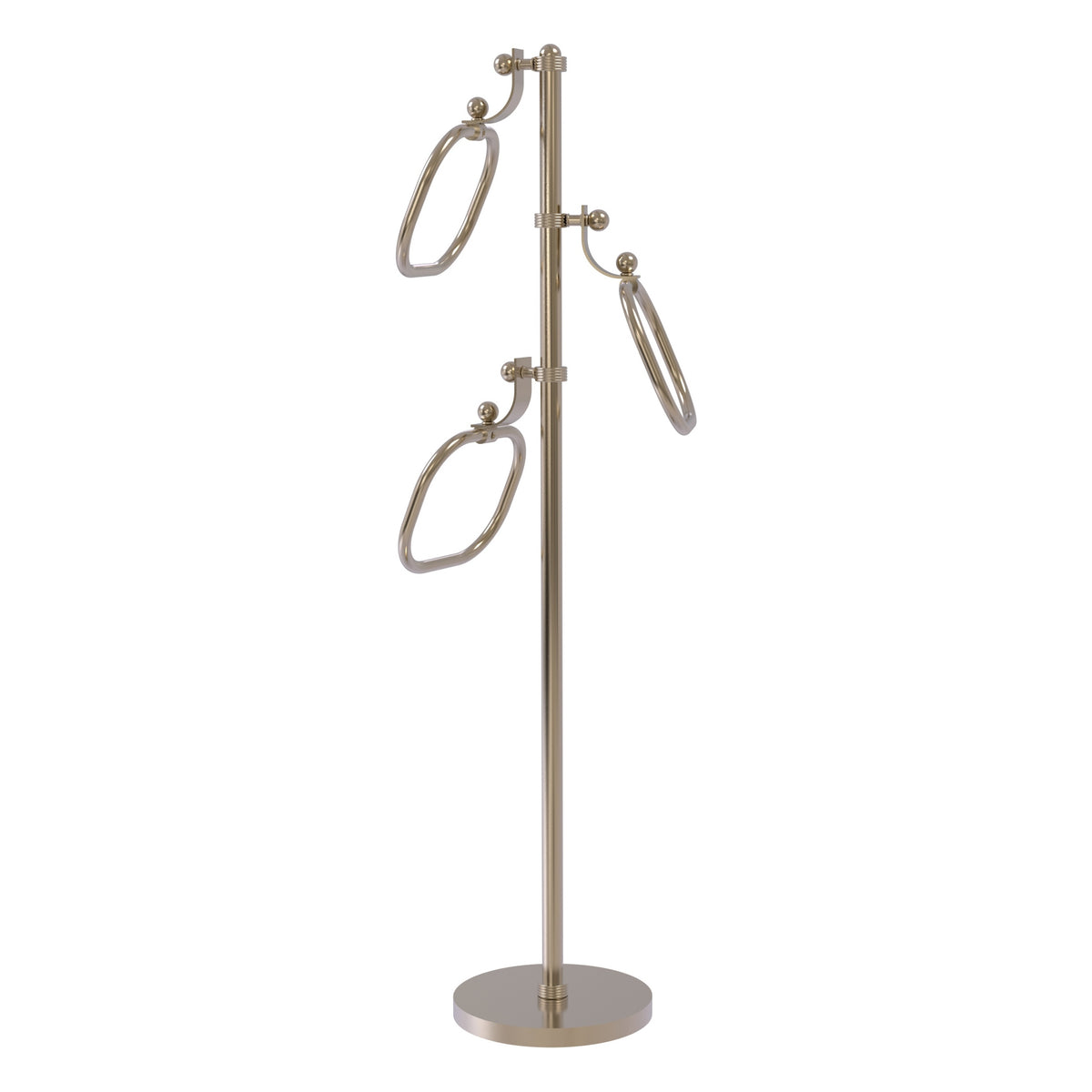 Allied Brass TS-83G-PEW 49" Antique Pewter Grooved Free Standing Floor Bath Towel Holder Stand