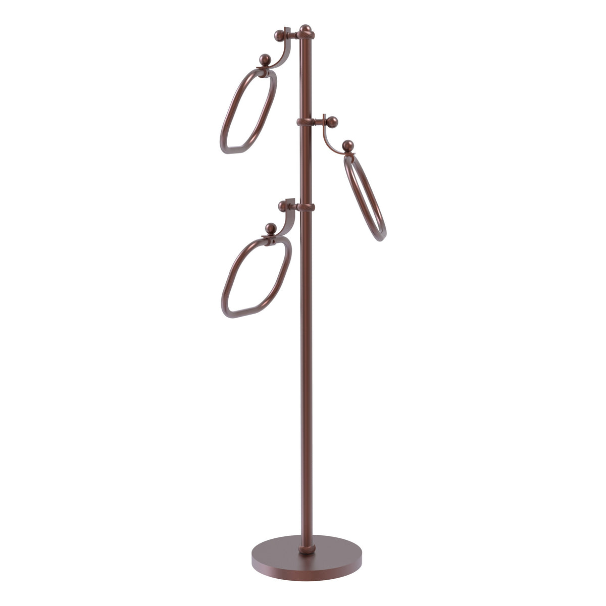 Allied Brass TS-83T-CA 49" Antique Copper Twisted Free Standing Floor Bath Towel Holder Stand