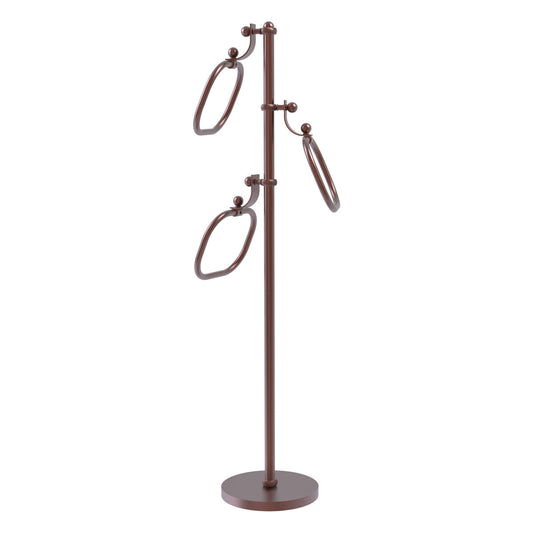Allied Brass TS-83T-CA 49" Antique Copper Twisted Free Standing Floor Bath Towel Holder Stand