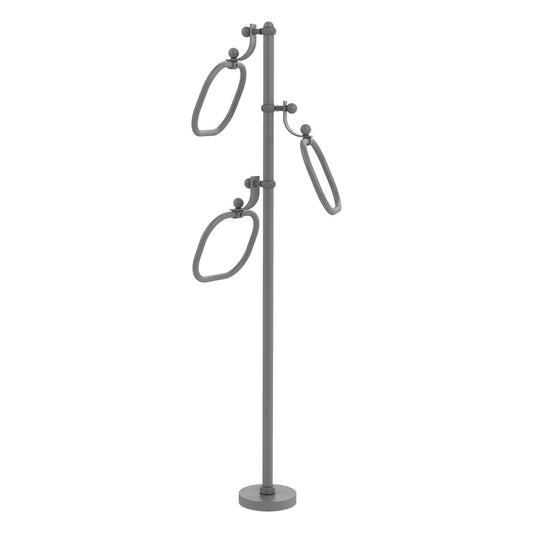 Allied Brass TS-83T-GYM 49" Matte Gray Twisted Free Standing Floor Bath Towel Holder Stand