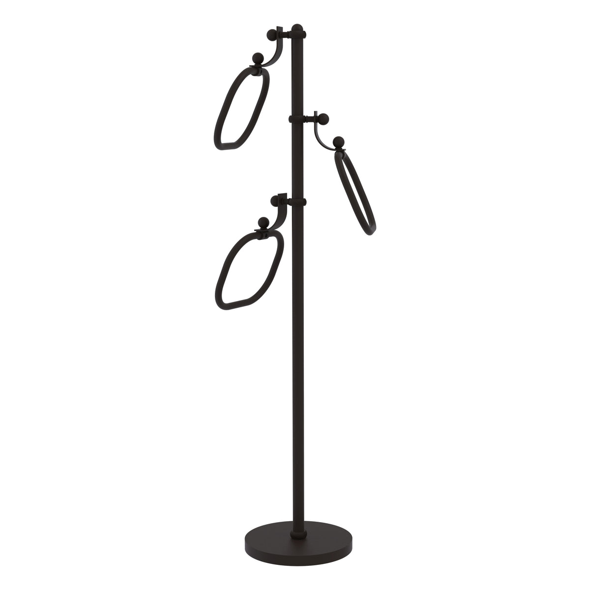 Allied Brass TS-83T-ORB 49" Oil Rubbed Bronze Twisted Free Standing Floor Bath Towel Holder Stand