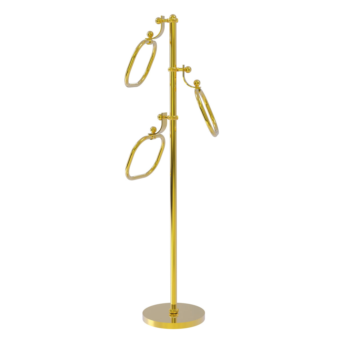 Allied Brass TS-83T-PB 49" Polished Brass Twisted Free Standing Floor Bath Towel Holder Stand