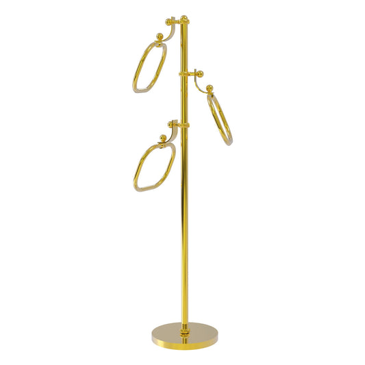 Allied Brass TS-83T-PB 49" Polished Brass Twisted Free Standing Floor Bath Towel Holder Stand