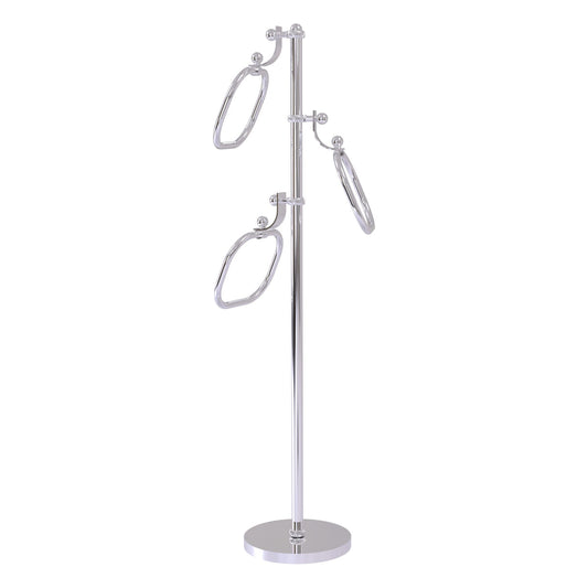 Allied Brass TS-83T-PC 49" Polished Chrome Twisted Free Standing Floor Bath Towel Holder Stand