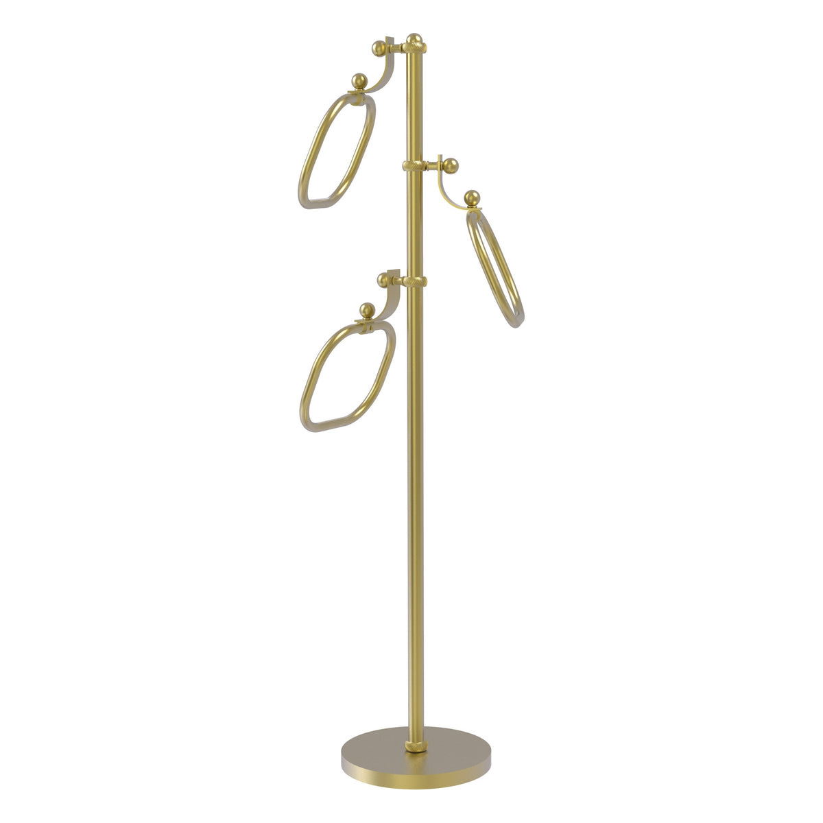 Allied Brass TS-83T-SBR 49" Satin Brass Twisted Free Standing Floor Bath Towel Holder Stand