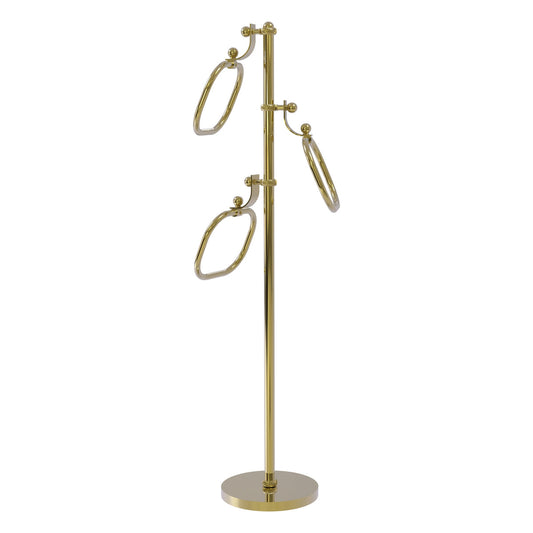 Allied Brass TS-83T-UNL 49" Unlacquered Brass Twisted Free Standing Floor Bath Towel Holder Stand