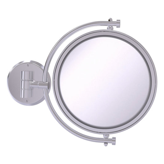Allied Brass WM-4/2X-SCH 8" Satin Chrome Wall-Mounted Make-Up Mirror With 2X Magnification