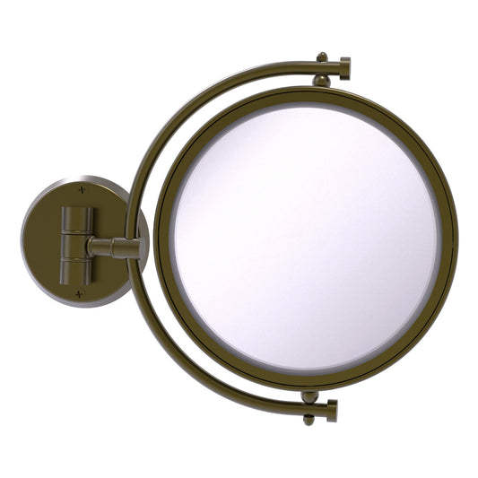 Allied Brass WM-4/3X-ABR 8" Antique Brass Wall-Mounted Make-Up Mirror With 3X Magnification