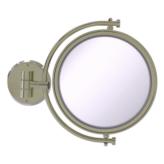 Allied Brass WM-4/4X-PNI 8" Polished Nickel Wall-Mounted Make-Up Mirror With 4X Magnification