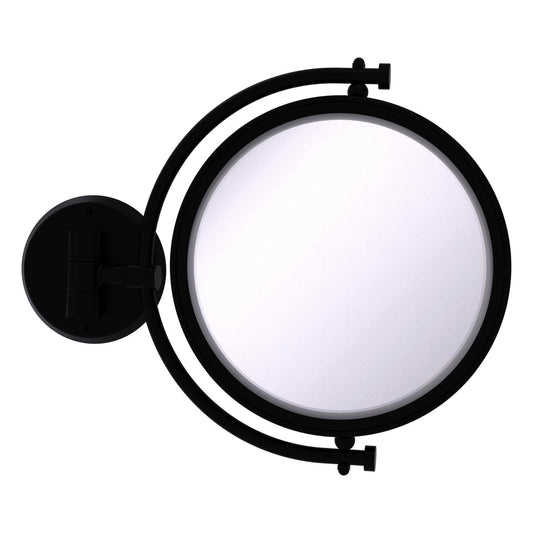 Allied Brass WM-4/5X-BKM 8" Matte Black Wall-Mounted Make-Up Mirror With 5X Magnification