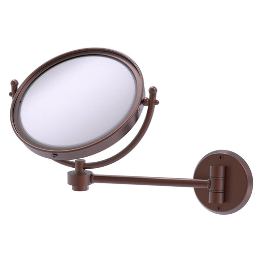 Allied Brass WM-5/2X-CA 8" Antique Copper Wall-Mounted Make-Up Mirror With 2X Magnification