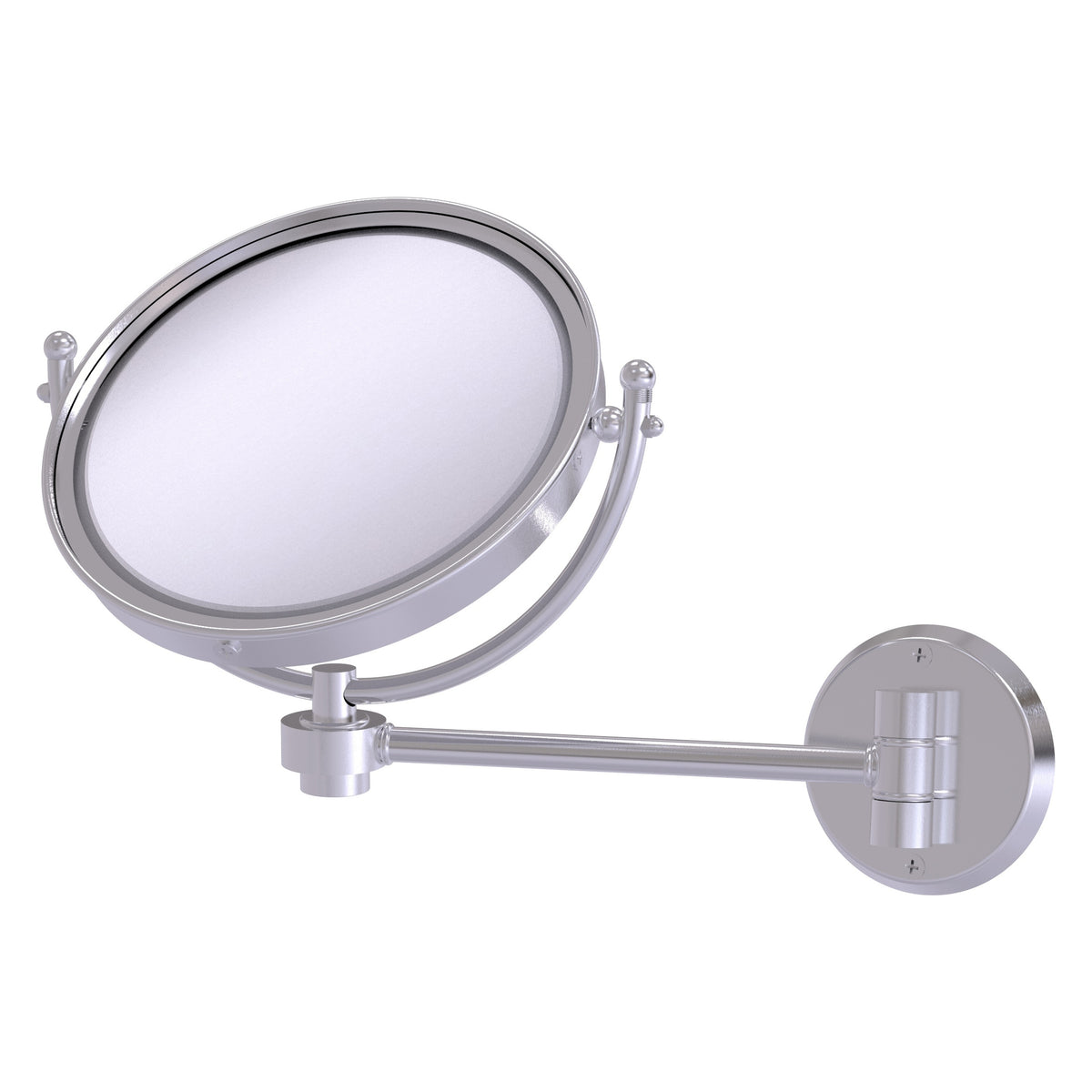 Allied Brass WM-5/3X-SCH 8" Satin Chrome Wall-Mounted Make-Up Mirror With 3X Magnification