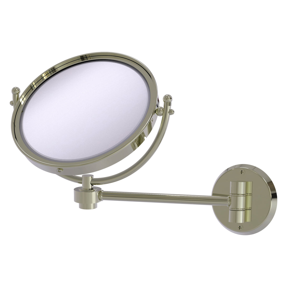 Allied Brass WM-5/5X-PNI 8" Polished Nickel Wall-Mounted Make-Up Mirror With 5X Magnification