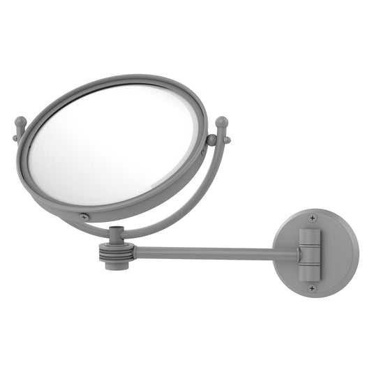 Allied Brass WM-5D/3X-GYM 8" Matte Gray Wall-Mounted Make-Up Mirror With 3X Magnification