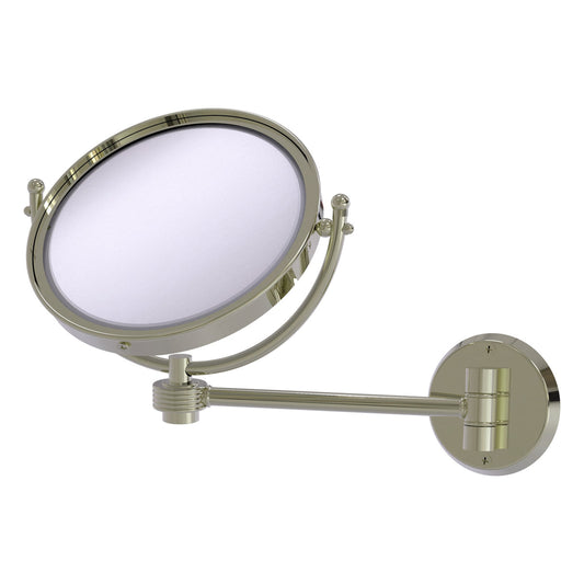 Allied Brass WM-5G/2X-PNI 8" Polished Nickel Wall-Mounted Make-Up Mirror With 2X Magnification