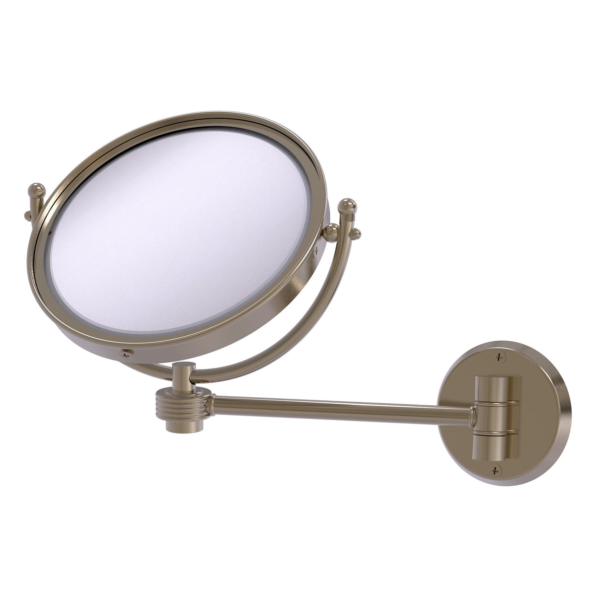 Allied Brass WM-5G/5X-PEW 8" Antique Pewter Wall-Mounted Make-Up Mirror With 5X Magnification