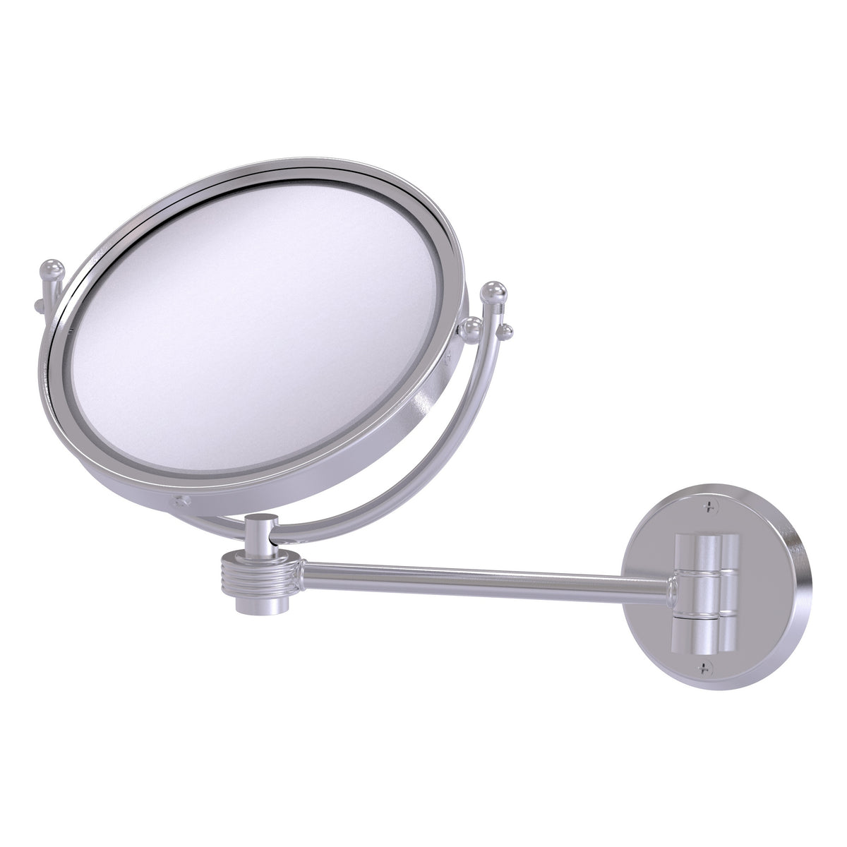 Allied Brass WM-5G/5X-SCH 8" Satin Chrome Wall-Mounted Make-Up Mirror With 5X Magnification