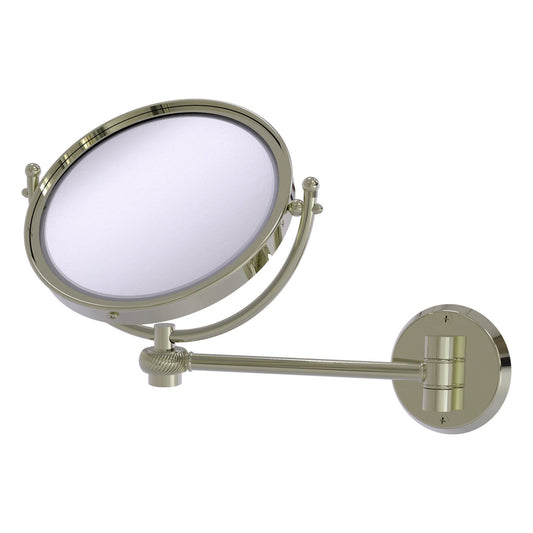Allied Brass WM-5T/2X-PNI 8" Polished Nickel Wall-Mounted Make-Up Mirror With 2X Magnification