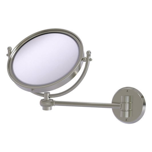Allied Brass WM-5T/3X-SN 8" Satin Nickel Wall-Mounted Make-Up Mirror With 3X Magnification