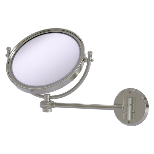 Allied Brass WM-5T/5X-SN 8" Satin Nickel Wall-Mounted Make-Up Mirror With 5X Magnification