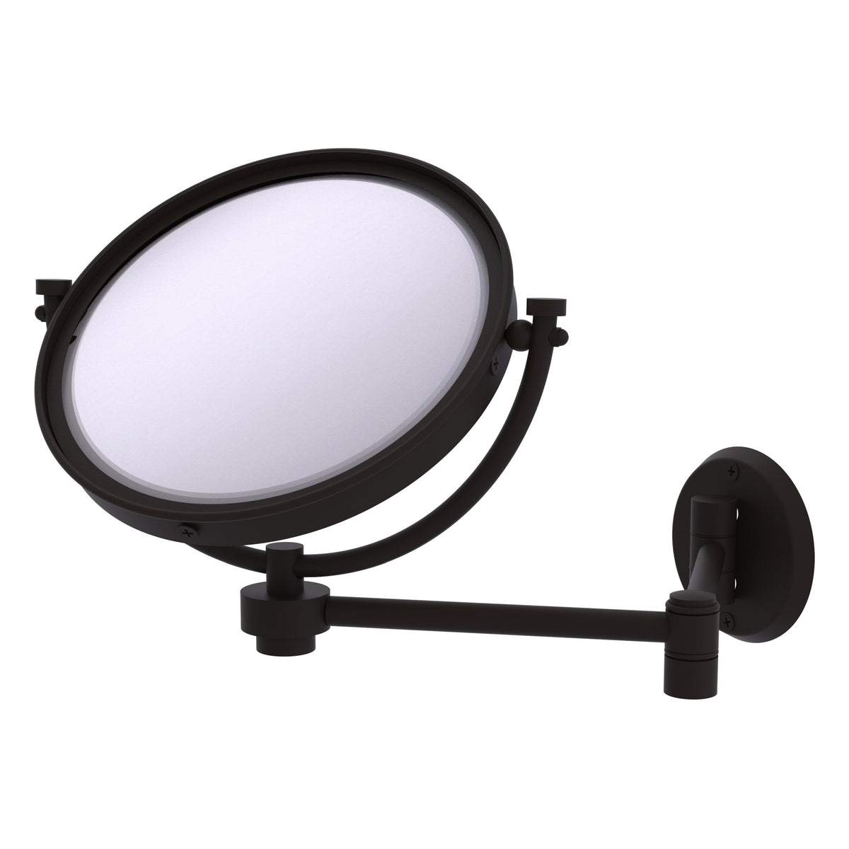 Allied Brass WM-6/2X-ORB 8" Oil Rubbed Bronze Wall-Mounted Extending Make-Up Mirror With 2X Magnification