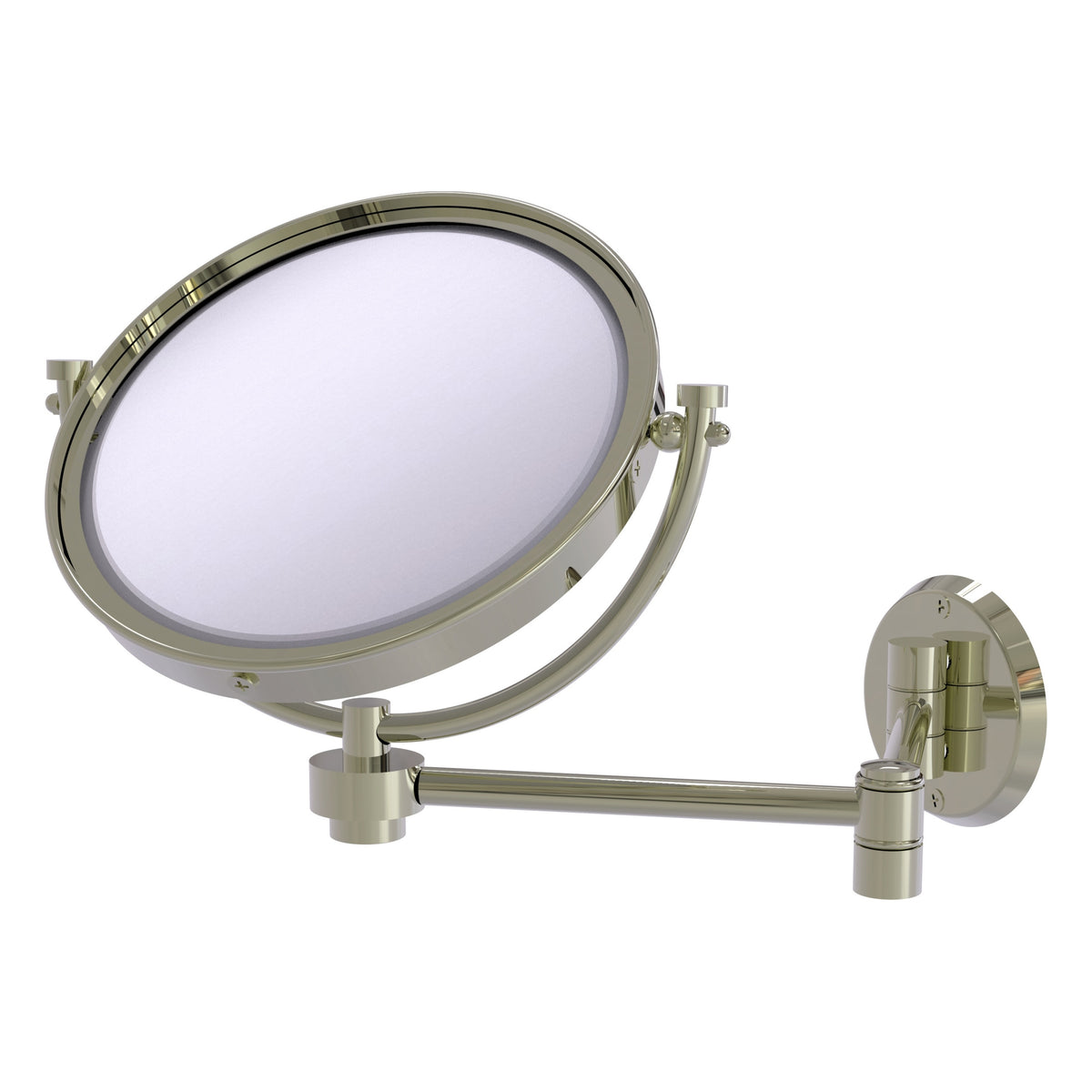 Allied Brass WM-6/3X-PNI 8" Polished Nickel Wall-Mounted Extending Make-Up Mirror With 3X Magnification