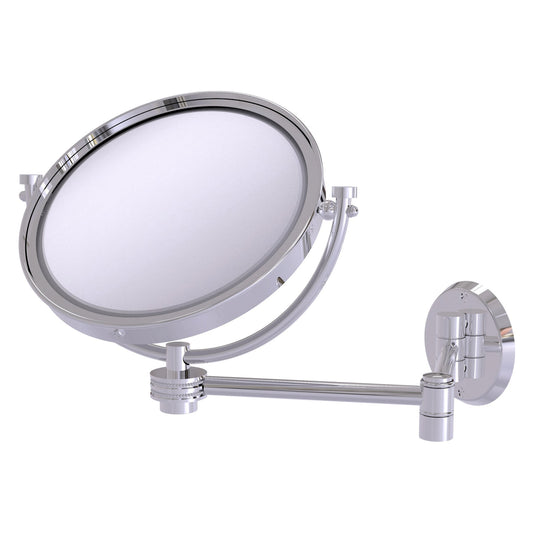 Allied Brass WM-6D/2X-PC 8" Polished Chrome Wall-Mounted Extending Make-Up Mirror With 2X Magnification
