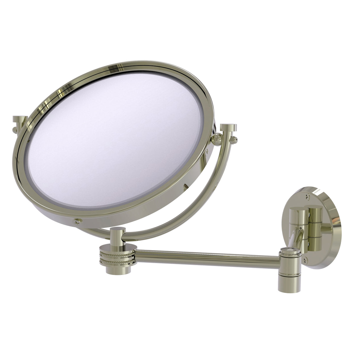 Allied Brass WM-6D/4X-PNI 8" Polished Nickel Wall-Mounted Extending Make-Up Mirror With 4X Magnification