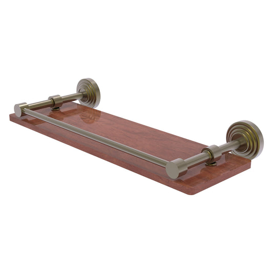 Allied Brass WP-1-16-GAL-IRW-ABR Waverly Place 16" Antique Brass Solid IPE Ironwood Shelf